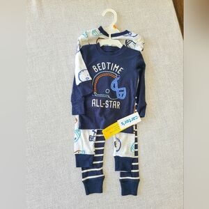 Carters 12 Month 4 Piece Football Pajama Set NWT
